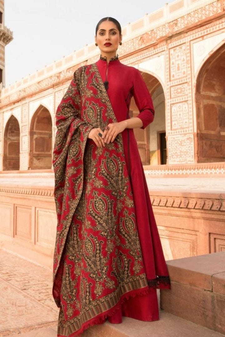 Fabareeze Maroon Royal grace Shawl