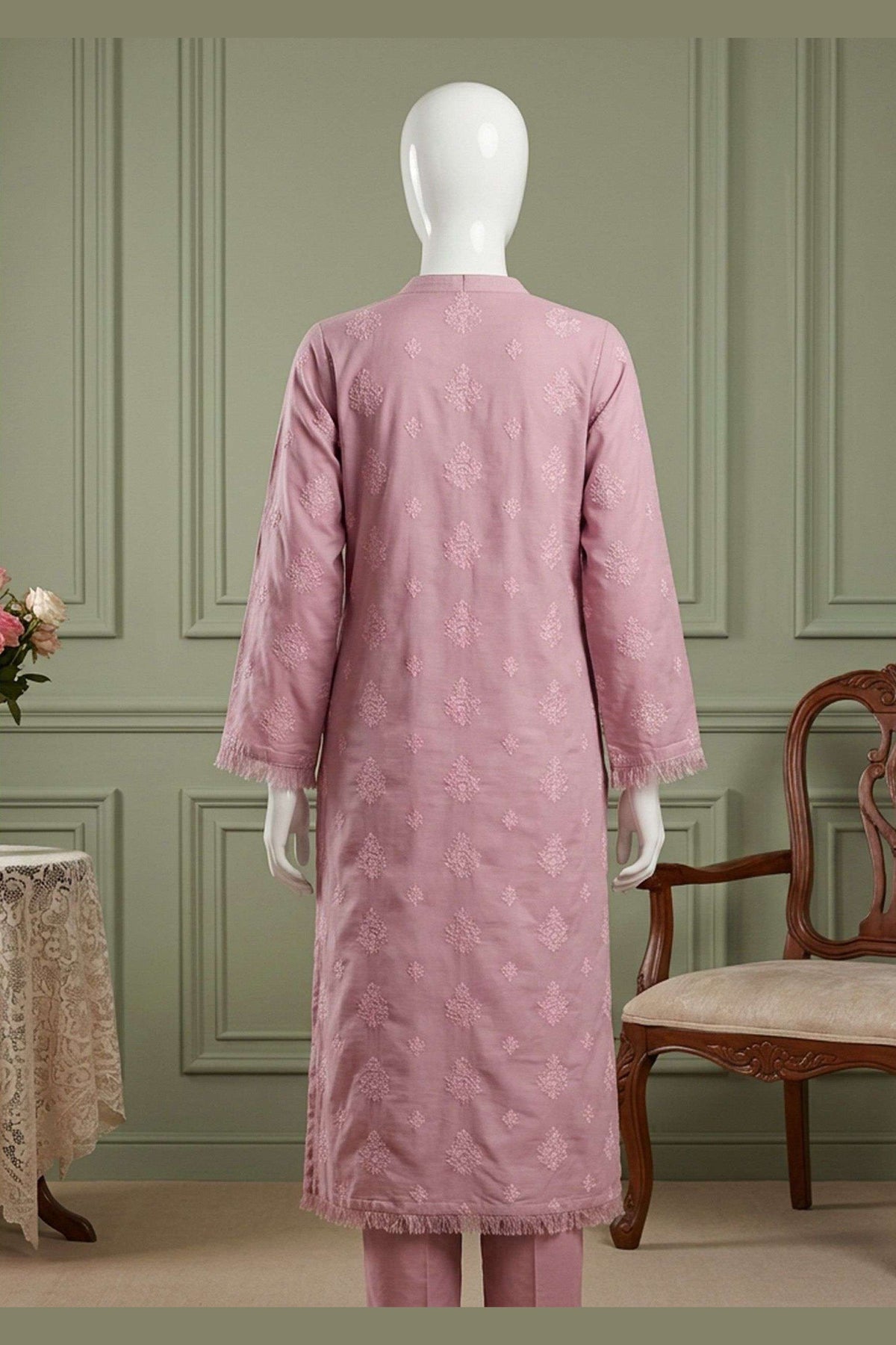 Tea Pink Karandi Shawl Set - back view