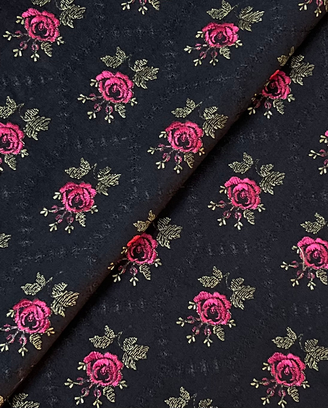 Black Embroidered Karandi