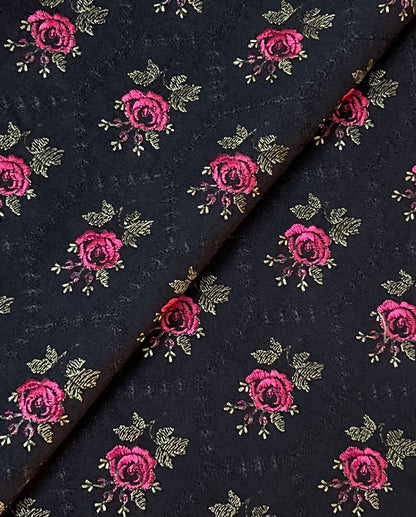 Black Embroidered Karandi