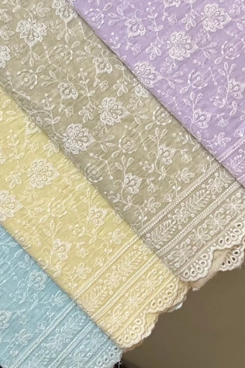 Multi-Colour Chikankari Cutwork – 3 Piece