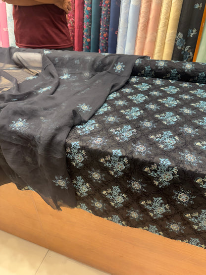 Black Embroidered Lawn