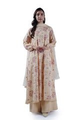 Fabareeze Beige 2 PC Chikankari Lawn Embroidered