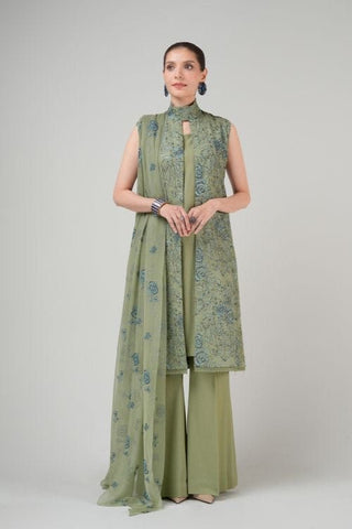 Fabareeze Green 2 PC Embroidered Karandi