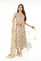 Fabareeze Beige 2 PC Lawn Embroidered