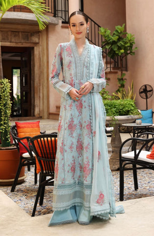 Fabareeze Blue 2 PC Lawn Embroidered