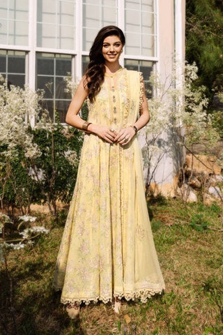 Fabareeze Yellow 2 PC Lawn Embroidered