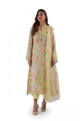 Fabareeze Yellow 2 PC Lawn Embroidered