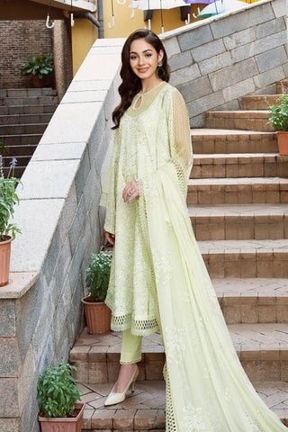 Fabareeze Yellow 2 PC Lawn Embroidered