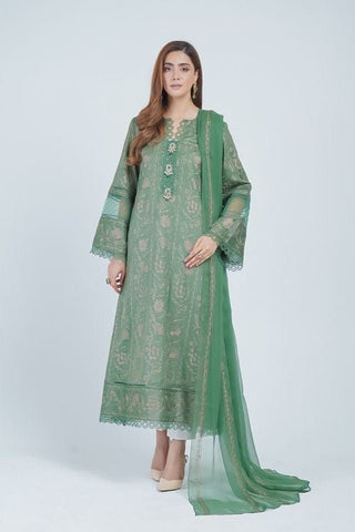 Fabareeze Green 2 PC Lawn Embroidered