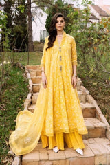 Fabareeze Yellow 2 PC Lawn Embroidered