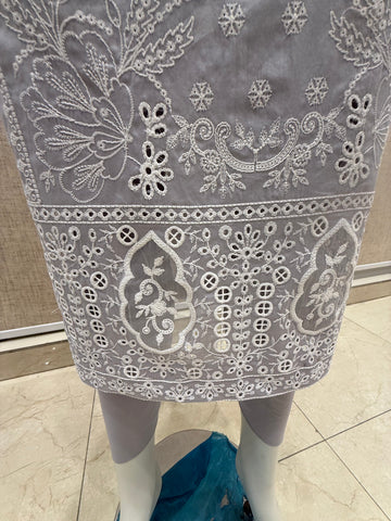 Fabareeze Grey 3 PC Applique Embroidered