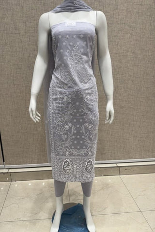 Fabareeze Grey 3 PC Applique Embroidered