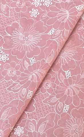 Fabareeze Pink 3 PC Chickenkari Embroidered