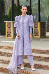 Fabareeze Purple 3 PC Chickenkari Embroidered