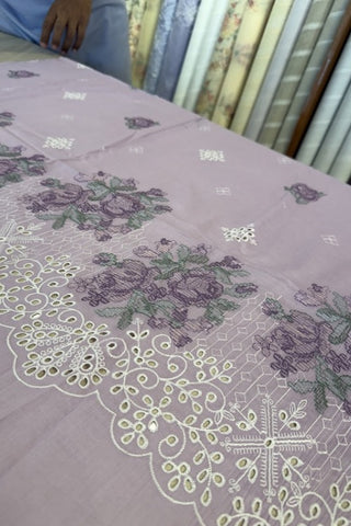 Fabareeze Purple 3 PC Chickenkari Embroidered