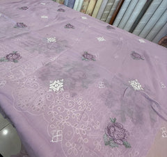 Fabareeze Purple 3 PC Chickenkari Embroidered