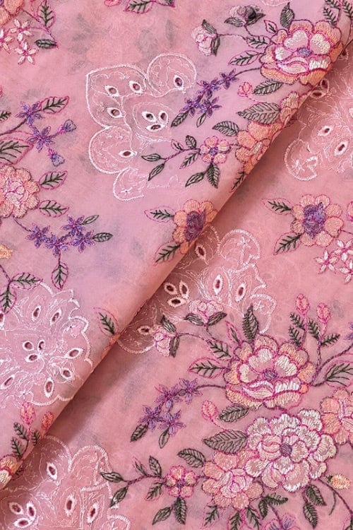 Fabareeze Pink 3 PC Chikankari Embroidered