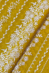 Fabareeze Yellow 3 PC Chikankari Lawn Embroidered