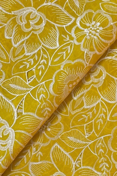 Fabareeze Yellow 3 PC Cutworkari Embroidered