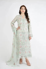 Fabareeze Sage Green 3 PC Cutworkari Embroidered