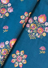 Fabareeze Zinc Blue 3 PC Embroidered Karandi