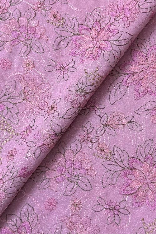 Fabareeze Lilac Pink 3 PC Embroidered Karandi