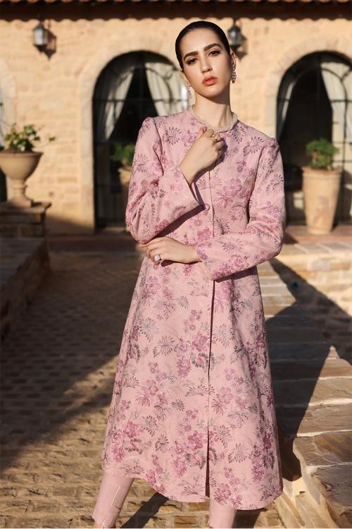 Fabareeze Pink 3 PC Embroidered Karandi