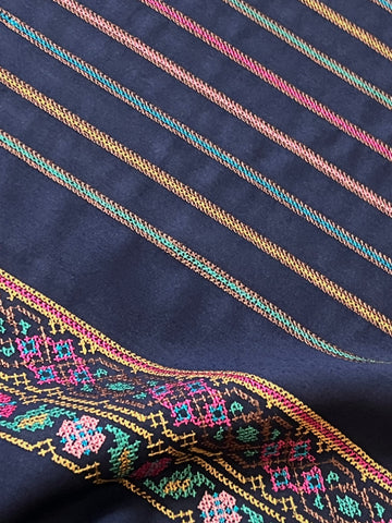 Fabareeze Navy blue 3 PC Embroidered Karandi