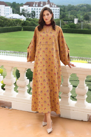 Fabareeze Mustard 3 PC Embroidered Karandi