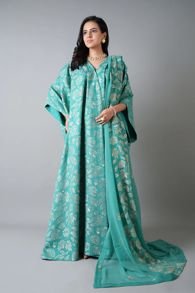Fabareeze Sea Green 3 PC Embroidered Karandi