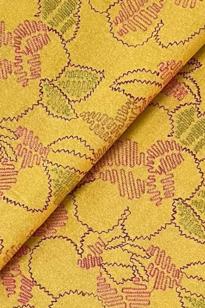 Fabareeze Yellow 3 PC Embroidered Karandi