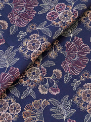 Fabareeze Navy blue 3 PC Embroidered Karandi