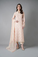 Fabareeze Light Beige 3 PC Embroidered Karandi