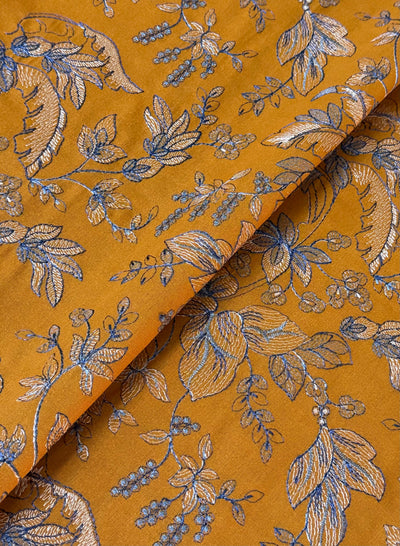 Fabareeze Ocher 3 PC Embroidered Karandi