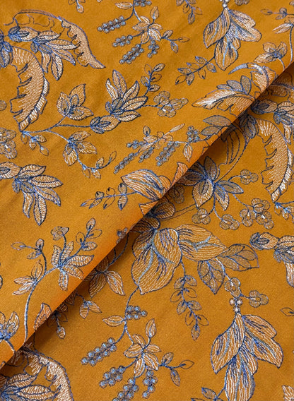 Fabareeze Ocher 3 PC Embroidered Karandi