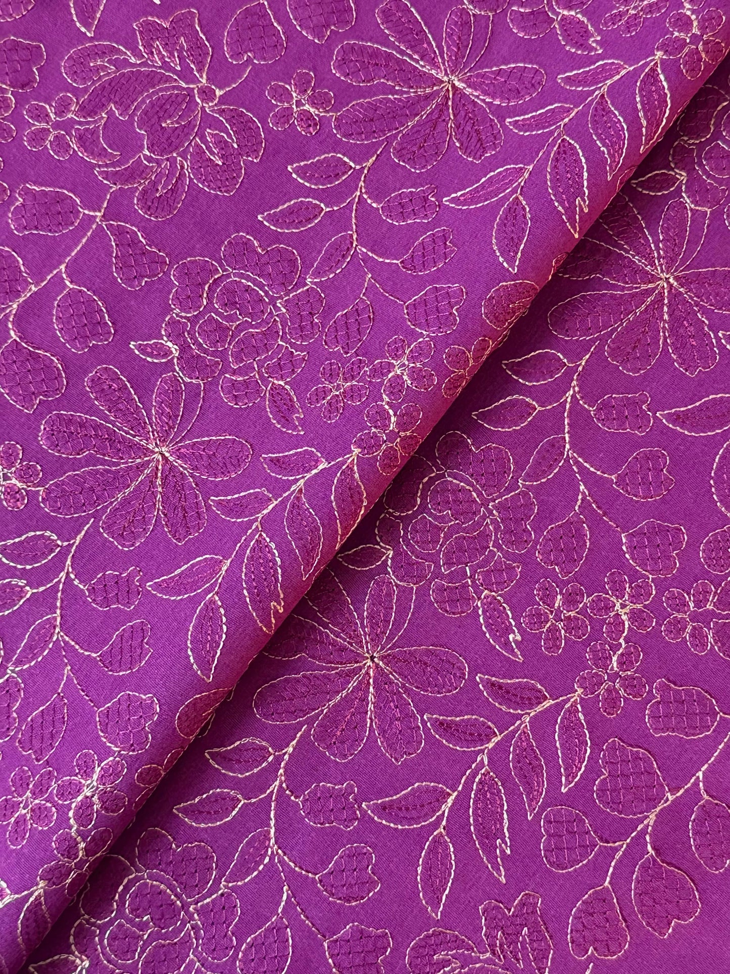 Fabareeze Royal Purple 3 PC Embroidered Karandi