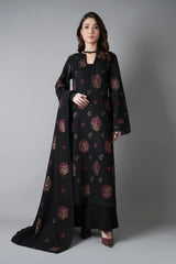 Fabareeze Black 3 PC Embroidered Karandi