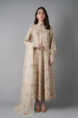 Fabareeze Beige 3 PC Embroidered Karandi