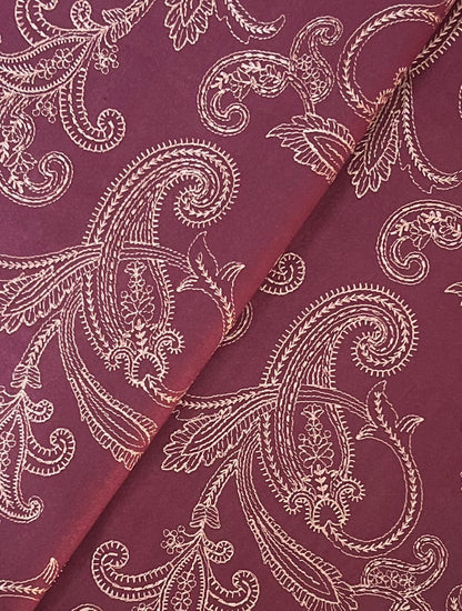 Fabareeze Plum 3 PC Embroidered Karandi