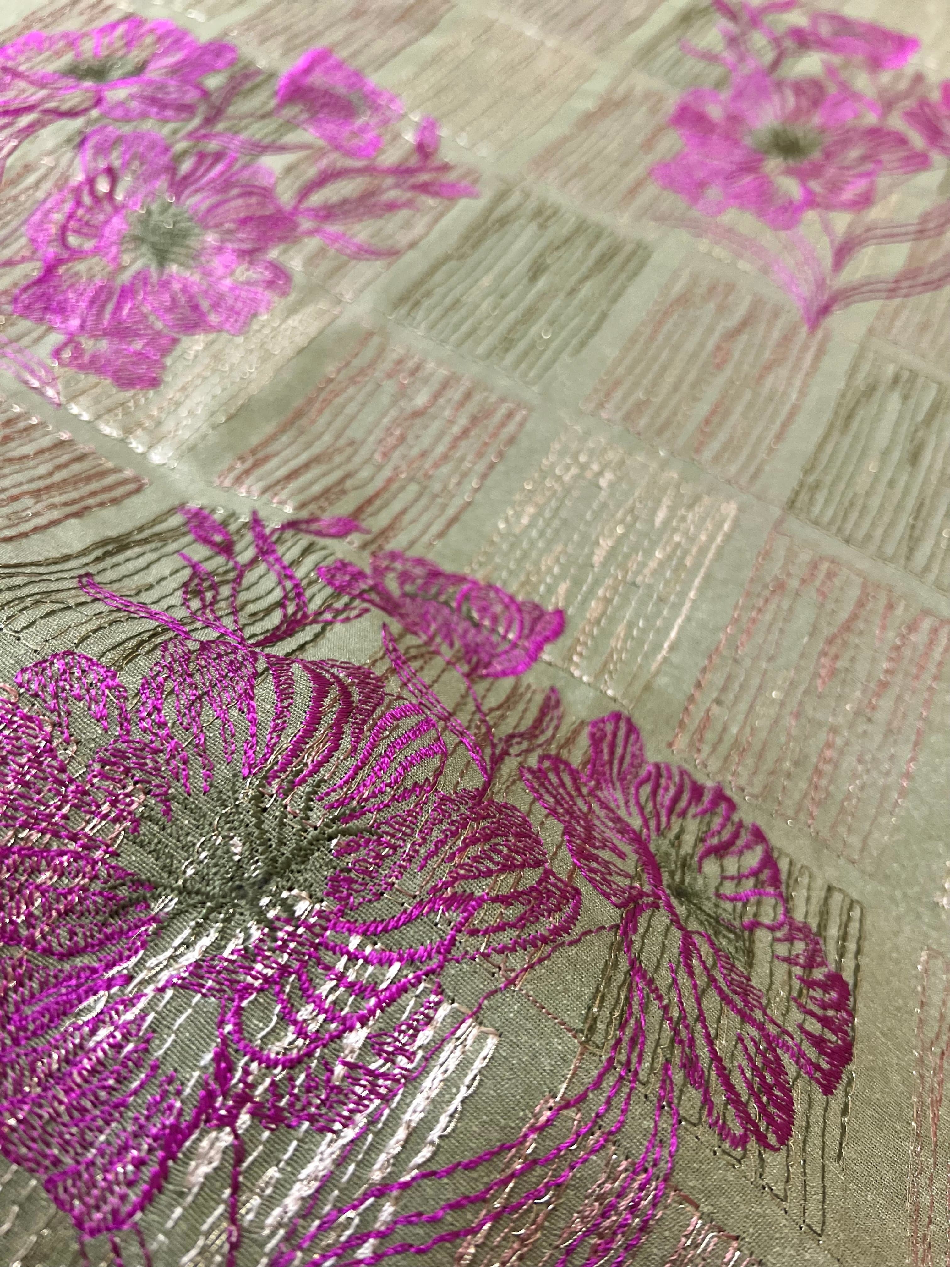 Fabareeze Green 3 PC Embroidered Karandi