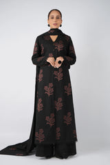 Fabareeze Black 3 PC Embroidered Karandi