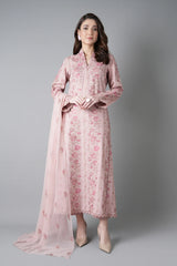 Fabareeze Pink 3 PC Embroidered Karandi