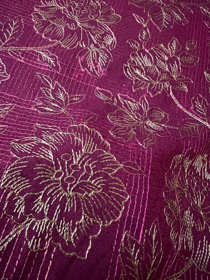 Fabareeze Maroon 3 PC Embroidered Karandi