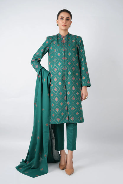 Fabareeze Green 3 PC Embroidered Karandi
