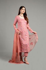 Fabareeze Pink 3 PC Embroidered Karandi