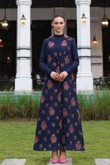 Fabareeze Navy blue 3 PC Embroidered Karandi