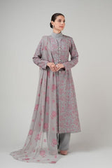 Fabareeze Grey 3 PC Embroidered Karandi