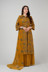 Fabareeze Mustard 3 PC Embroidered Karandi