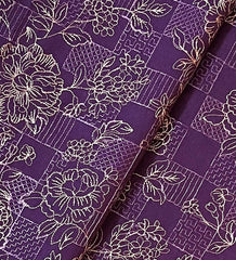 Fabareeze Purple 3 PC Embroidered Karandi